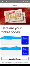 Vue cinema tickets.code for sale  HIGH WYCOMBE