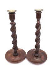 vintage wooden candle sticks for sale  LEEDS