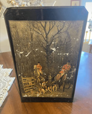 vintage casa de campo francesa enferrujada caça raposa revista rack cavalo cão decoração primitiva, usado comprar usado  Enviando para Brazil