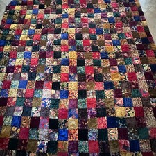 Colcha de retalhos vintage anos 70 veludo hippie boho colcha cobertor king 108”x116” comprar usado  Enviando para Brazil