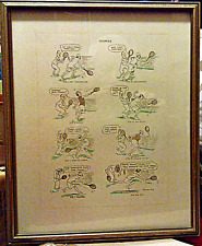 Antique tennis caricature for sale  WITNEY