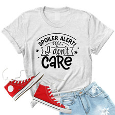 Camiseta gris divertida I Don't Care sarcástica para mujer cita sarcasmo regalo segunda mano  Embacar hacia Mexico