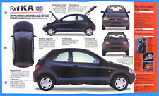 Ford KA UK 1996-1998 Folha de Especificações Folheto Pôster IMP Hot Cars Grupo 1 #24 comprar usado  Enviando para Brazil