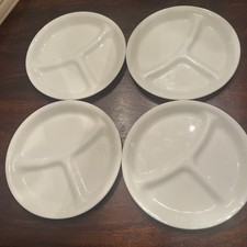 CORELLE Branco 8,5" PRATOS DIVIDIDOS para Almoço/Lanche 3 Secções Conjunto de 4-Ótimo Estado comprar usado  Enviando para Brazil