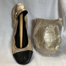 Sapatos de Viagem Corso Como Ballasox Ballerina Flats Dourado/Preto Tamanho 10! comprar usado  Enviando para Brazil