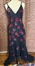 Vestido de formatura vintage Cassandra Stone lantejoulas preto floral anos 90 Y2K 16, usado comprar usado  Enviando para Brazil