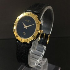 Relógio feminino GUCCI 3200 couro tom dourado preto/0AB0295 comprar usado  Enviando para Brazil