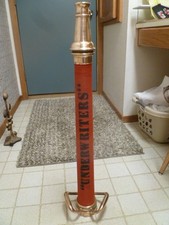 Bico de mangueira de incêndio Elkhart envolto em latão vintage giratório cabo duplo 30"" comprar usado  Enviando para Brazil