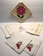 Vintage Lot (8) Linen Embroidered Kitchen Bathroom Hand Towel Hands Handkerchief comprar usado Vintage Lot (8) Linen Embroidered Kitchen Bathroom Hand Towel Hands Handkerchief comprar usado  Enviando para Brazil