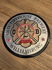 ANTIGA PLACA DE BARRA DE METAL PARA CERVEJARIA DE BOMBEIROS Williamsburg Ohio Cerveja Artesanal TIN TACKER comprar usado  Enviando para Brazil