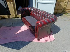 Red leather chesterfield for sale  BLACKBURN