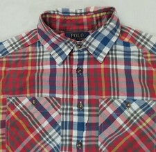 CAMISA POLO MASCULINA RALPH LAUREN MANGA LONGA XADREZ MÉDIA 10-12 BOLSOS DE ALGODÃO comprar usado  Enviando para Brazil