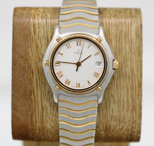 Relógio EBEL Sport Classique dois tons ouro 18K 27 mm mostrador prata data 1087123 comprar usado  Enviando para Brazil