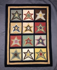 Tapete de área Homespice Decor Star Patch Sampler preto aplicado à mão pendurado na parede comprar usado  Enviando para Brazil