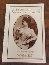Używany, A Recollection of Marcella Sembrich by H.G. Owen, 1995 with Ephemera na sprzedaż  Wysyłka do Poland