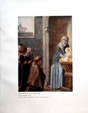 Antique print adoration for sale  UK