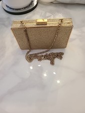 Gold glitter clutch for sale  SHEFFIELD