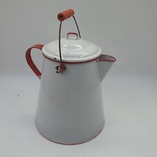 Cafeteira esmaltada vintage fogão acampamento vermelho/branco original  comprar usado  Enviando para Brazil