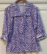 Usado, Jaqueta corta-vento feminina WEEKENDS by chico's estampa zebra roxa e branca tamanho 2 comprar usado  Enviando para Brazil