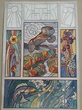 Art nouveau vitrail d'occasion  Dourges