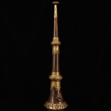 18.4"Collect Tibetan Buddhism bronze gilt musical instrument Trumpet Horn, usado comprar usado  Enviando para Brazil