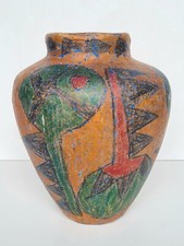 Vase Aus Papier Und Karton Gemalt Ethnisch Afrocentrique Stil Keramik Oder Grys na sprzedaż  Wysyłka do Poland