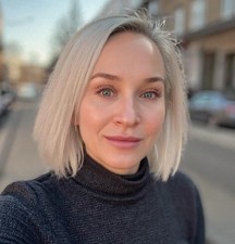 Ombre Platinum Blonde Bob 13x4 Lace Front Wig 100% human Hair Wigs for Women comprar usado  Enviando para Brazil