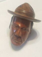 MOLINETE ANTIGO VINTAGE ESCULPIDO MADEIRA BRIAR PERFEITO ESTADO. CACHIMBO ITÁLIA, CABEÇA DE HOMEM COM CHAPÉU. comprar usado  Enviando para Brazil