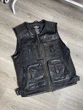 Colete Masculino Harley-Davidson L Buffalo Couro e Têxtil Multibolso Preto , usado comprar usado  Enviando para Brazil