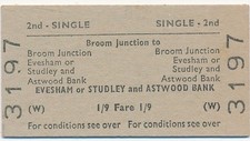 Bilhete British Railways - JUNÇÃO DE QUARTO para EVESHAM ou STUDLEY e ASTWOOD BANK comprar usado  Enviando para Brazil