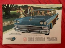 1958 FORD "STATION WAGON" Original Vintage Car Dealer Sales Brochure / Catalog comprar usado  Enviando para Brazil