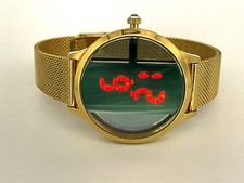 Relógio masculino ChilliBeans LED 40mm com pulseira dourada e fecho - visual retrô legal comprar usado  Enviando para Brazil