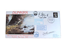 SGT F.A VASSOURA E SQDR LDR JACK STEERE ASSINADA CAPA DE ANIVERSÁRIO DE EVACUAÇÃO Dunkirk, usado comprar usado  Enviando para Brazil
