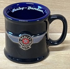 Caneca/copo colecionável Harley Davidson azul cobalto com asas e logotipo estrela 3D comprar usado  Enviando para Brazil