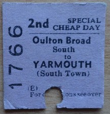 Railway ticket oulton for sale  MARKET DRAYTON