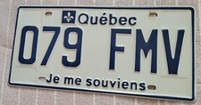 Plaque immatriculation quebec d'occasion  Breuvannes-en-Bassigny