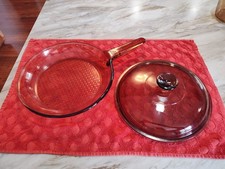 Frigideira Corning Vision Ware âmbar 10 3/4 polegadas parte inferior waffle com tampa pirex comprar usado  Enviando para Brazil