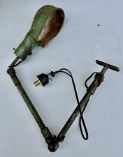 Luminária de bancada vintage articulada verde loja industrial sem marca funcionando comprar usado  Enviando para Brazil