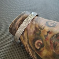 Pulseira de punho gravada ornamentada em filigrana personalizada 10 mm/única comprar usado  Enviando para Brazil