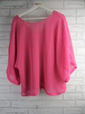 Blusa Country Road feminina ponta oversized rosa rede M, 12, 3/4 mangas gola larga p, usado comprar usado  Enviando para Brazil
