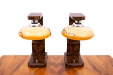 Para polskich lamp stołowych art déco z okresu około 1950 roku. na sprzedaż  PL