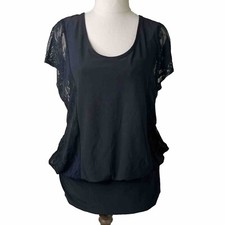 Usado, Blusa Liz Jordan Feminina S Preta Elástica Camadas Painel de Renda Manga Dolman comprar usado  Enviando para Brazil