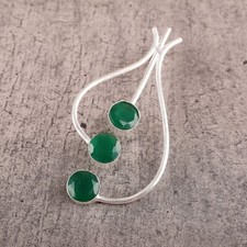 Pingente feminino redondo verde ônix prata 925 feito à mão presente casamento esposa comprar usado  Enviando para Brazil