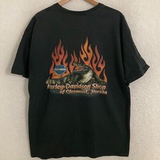 Camisa masculina vintage Harley Davidson feita nos EUA motociclista GG chamas caveira de jacaré comprar usado  Enviando para Brazil