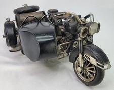 Motocicleta vintage com carro lateral - Escultura de arte em metal - Estilo década de 1940 , usado comprar usado  Enviando para Brazil
