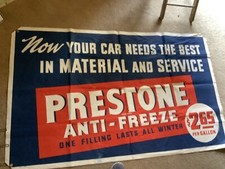 Banner de lona anticongelante vintage original Prestone anos 1930-1940, usado comprar usado  Enviando para Brazil