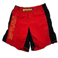 Shorts de luta masculino SPRAWL 32 MMA vermelho preto amarelo logotipo elástico náilon comprar usado  Enviando para Brazil