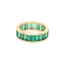 Anel Eternity conjunto de canais de esmeralda octógono natural para ela/ele, ouro amarelo 14k comprar usado  Enviando para Brazil