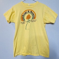 Camiseta amarela vintage Rags & Roses café da manhã restaurante Orleans bolo bacalhau comprar usado  Enviando para Brazil
