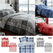 Denim check duvet for sale  BOLTON